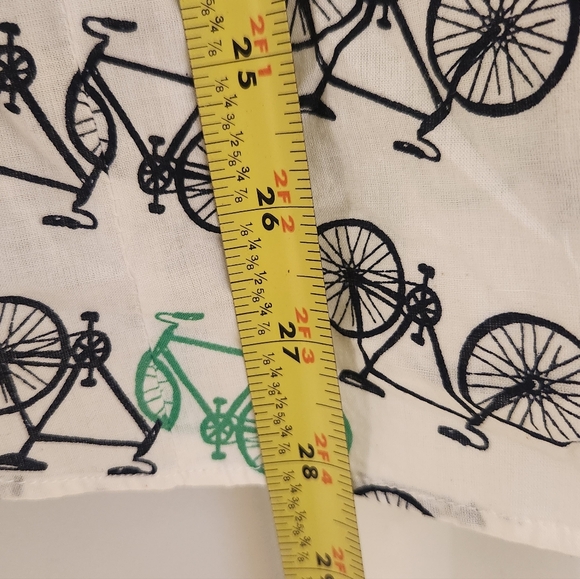 Crown & Ivy Women's Size XL Cotton Button Up Shirt White Bike Bicycles Top #958 - Picture 5 of 8